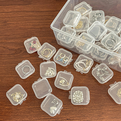 Mini Transparent Plastic Beads Containers X-PW-WG74209-01-1