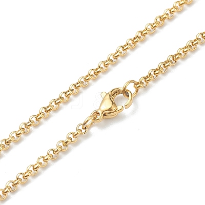 PVD Vacuum Plating 304 Stainless Steel Rolo Chain Necklaces X-NJEW-I248-11C-G-1