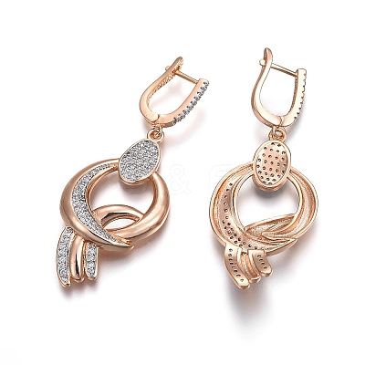 Brass Micro Pave Cubic Zirconia Jewelry Sets SJEW-F189-08KCG-1