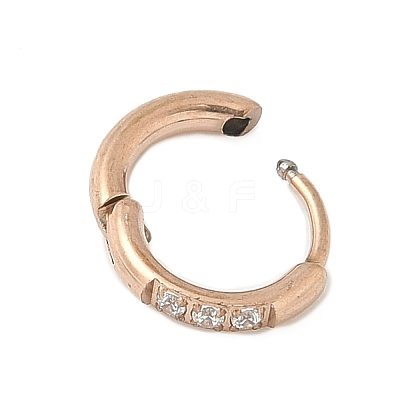 316 Stainless Steel Micro Pave Clear Cubic Zirconia Hoop Cartilage Earrings WG9FB89-01-1