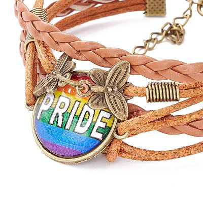 Rainbow Pride Bracelet LS-BJEW-F426-01G-1
