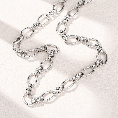 10MM 304 Stainless Steel Oval Link Chain Necklaces for Women X-NJEW-G194-04P-1
