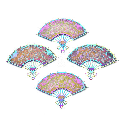 Ion Plating(IP) 304 Stainless Steel Filigree Pendants X-STAS-T057-60-1