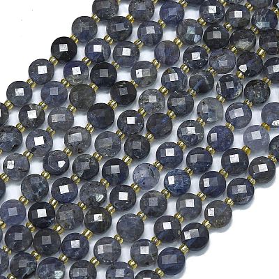 Natural Iolite Beads Strands G-K389-B29-01-1