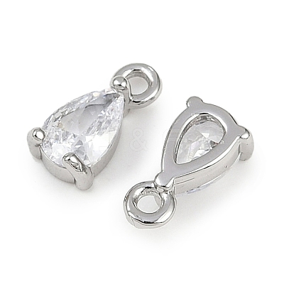 Brass Micro Pave Cubic Zirconia Pendants KK-K374-07P-03-1