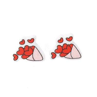Wood Stud Earrings EJEW-M063-01D-1