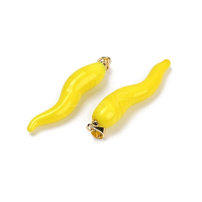 Handmade Lampwork with Brass Pendants KK-Q095-02B-03-1