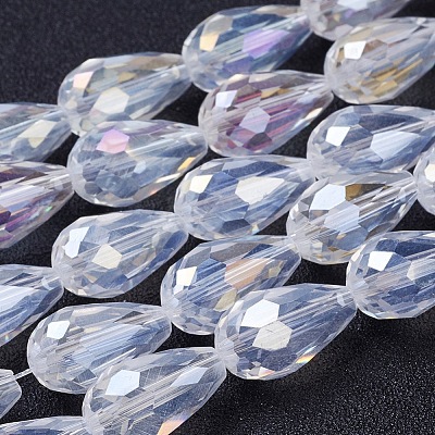 Electroplate Glass Beads Strands EGLA-D015-15x10mm-01-1