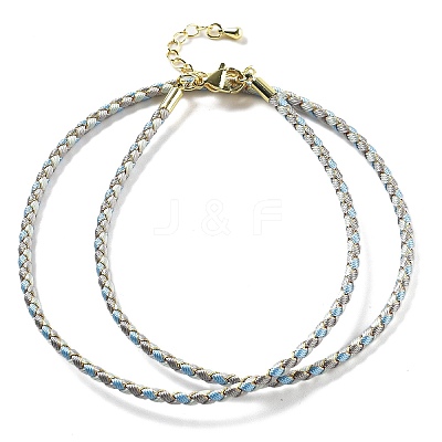 Polyester Cord Braided Necklace Makings MAK-L043-03G-03-1