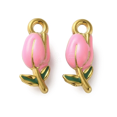 304 Stainless Steel Enamel Pendants STAS-B100-04G-1