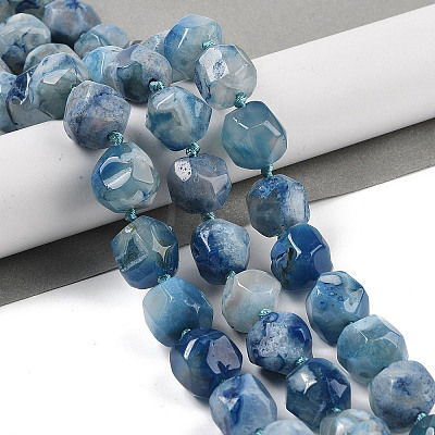 Natural Blue Cherry Blossom Agate Beads Strands G-NH0010-J02-01B-1