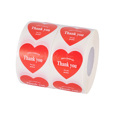 2Roll Heart with Thank You Roll Stickers DIY-TA0013-58C-1