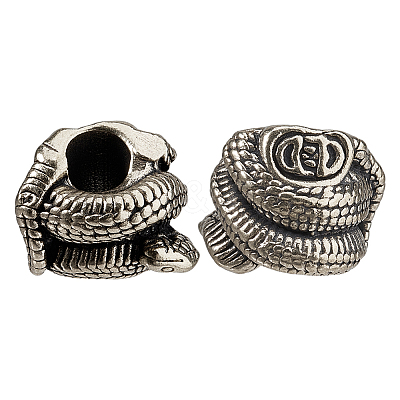 2Pcs Brass European Beads KK-FH0008-13AS-1