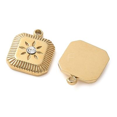 304 Stainless Steel with Rhinestone Charms STAS-Q345-31D-G-1