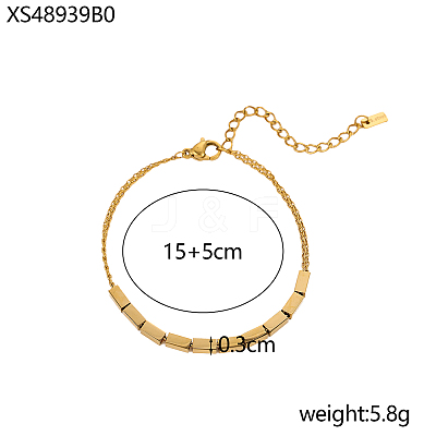 304 Stainless Steel Link Bracelets STAS-OY012-34G-1