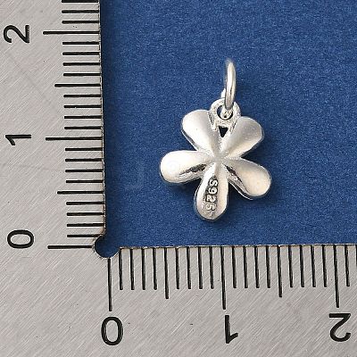 925 Sterling Silver 5-Petal Flower Charms with Jump Rings FIND-U013-02S-01-1