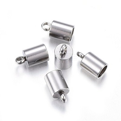 Tarnish Resistant 201 Stainless Steel Cord Ends STAS-O107-09P-C-1