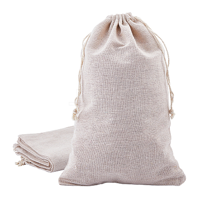 10Pcs Cotton Packing Pouches Drawstring Bags ABAG-ME0001-08-1