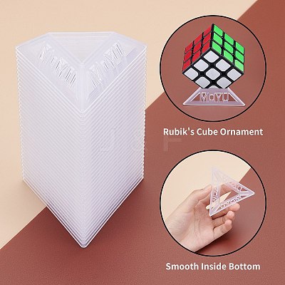 Plastic Triangle Speed Magic Cubes Base Holder Frame Accessories Puzzle Cube Organize ODIS-WH0005-67-1