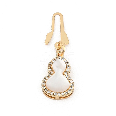 Gourd Brass Micro Pave Clear Cubic Zirconia Box Clasps LS-KK-U051-01G-05-1