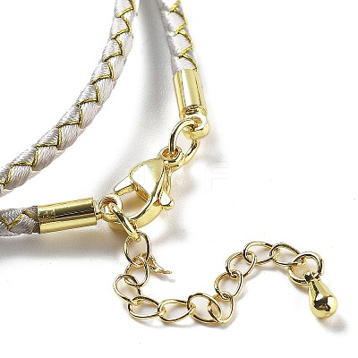 Polyester Cord Braided Necklace Makings MAK-L043-03G-07-1