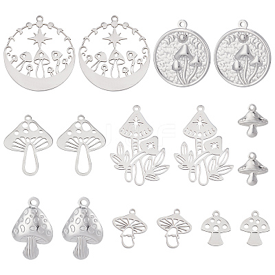 16Pcs 8 Style 201 & 304 Stainless Steel Charms STAS-SC0004-92-1