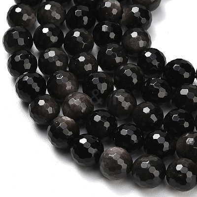 Natural Silver Obsidian Beads Strands G-C280-B08-10mm-1