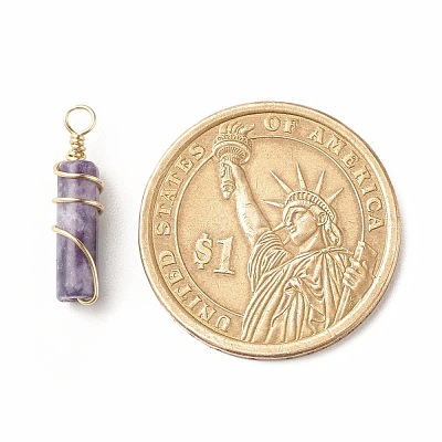 Natural Lepidolite Pendants PALLOY-JF01453-09-1
