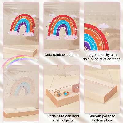 Transparent Acrylic Slant Back Earring Display Stands EDIS-WH0035-20B-02-1