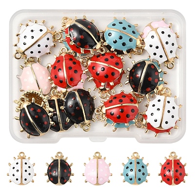 24Pcs 5 Styles Alloy Enamel Pendants ENAM-FS0002-94-1