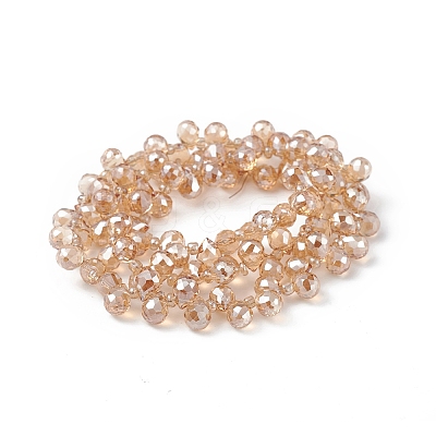Transparent Electroplate Glass Beads Strands EGLA-F152A-PL02-1