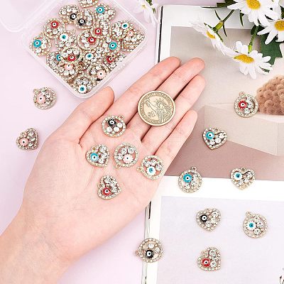 40Pcs 10 Style Rack Alloy Enamel Pendants ENAM-NB0001-65-1