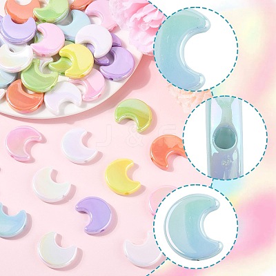 40Pcs UV Plating Opaque Acrylic Beads OACR-FS0002-29-1