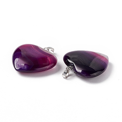 Natural Agate Pendants G-G956-B65-FF-1