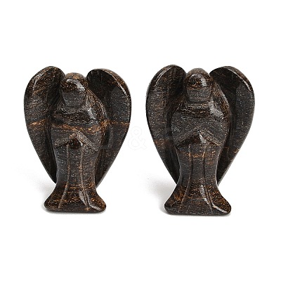 Natural Bronzite Carved Angel Figurines G-O200-03J-06-1