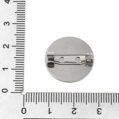304 Stainless Steel Brooch Cabochon Settings STAS-E547-08I-P-1