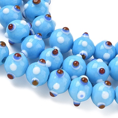 Handmade Bumpy Lampwork Beads Strands LA-CBA05D6-01-1