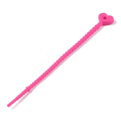 Heart Shape Silicone Cable Zip Ties AJEW-C034-02I-1