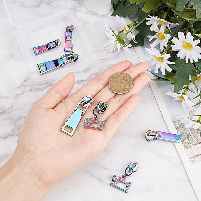 8 Pcs 4 Styles Zinc Alloy Replacement Zipper Sliders FIND-GF0001-41MC-1