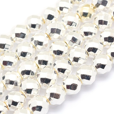 Electroplate Non-magnetic Synthetic Hematite Beads Strands G-L485-03B-S-1
