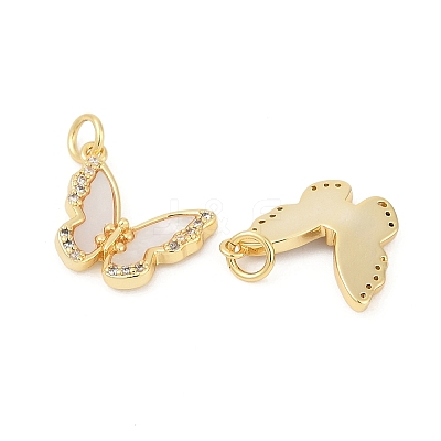 Brass Micro Pave Cubic Zirconia Pendants KK-U058-08G-01-1