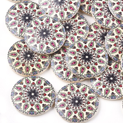 Printed Wooden Pendants WOOD-S045-034H-1