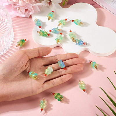 20Pcs 4 Styles Glass Ice Cream Pendants PALLOY-TAC0242-02-1