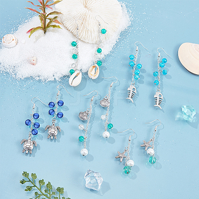 DIY Ocean Theme Earring Making Kits DIY-SC0012-31-1