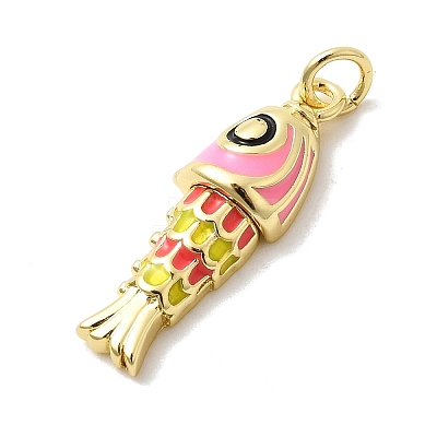 Brass Enamel Pendants KK-H529-51G-01-1
