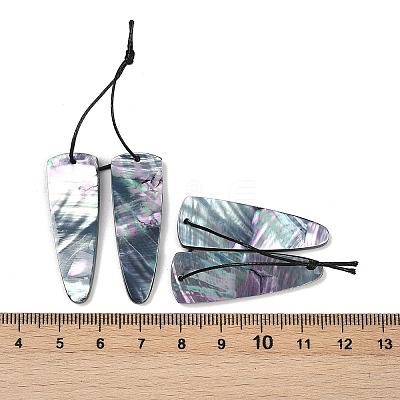 2Pcs Natural Black Lip Shell Pendants FIND-Z079-01B-1