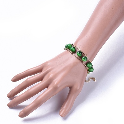 Brass Bar Link Chain Bracelets BJEW-JB04505-1
