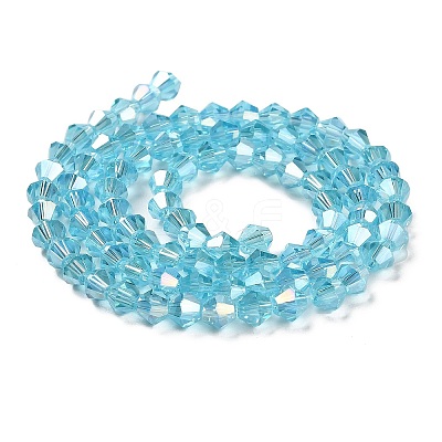 Transparent Electroplate Glass Beads Strands EGLA-A039-T2mm-B20-1