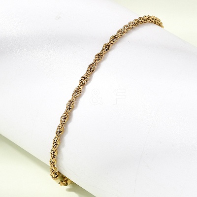 304 Stainless Steel Rope Chain Bracelets for Women BJEW-P395-01G-1