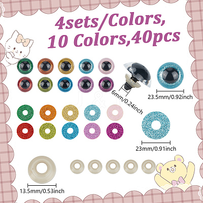 40 Sets 10 Colors Plastic Doll Craft Eyes DIY-GO0001-72-1